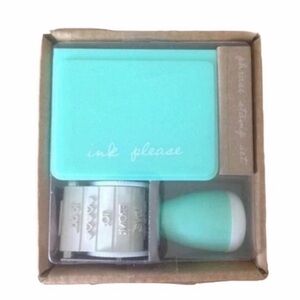Phrase Roller Rubber Stamp Ink Pad Set Pen Pal Scrapbooking Planner Bujo Journal